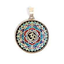 Om Red and Blue Sacred Geometry Pendant