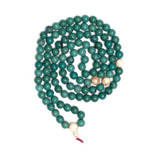 Green turquoise mala with snow crystal