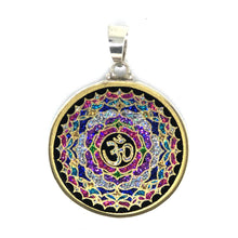Om Sacred Geometry Pendant - Bright Pink and Purple
